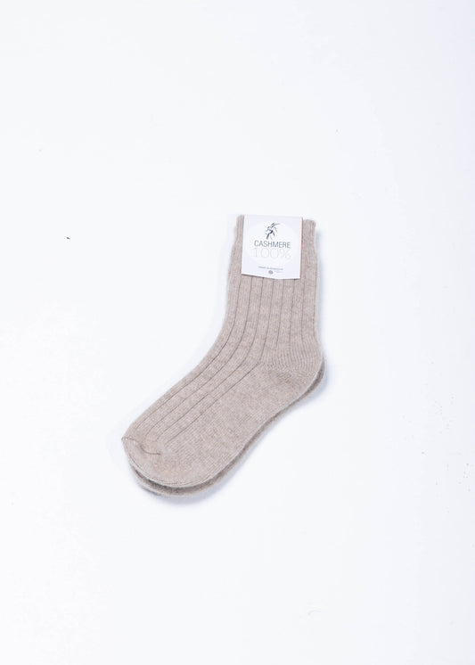 Kaschmir Socken Hellbraun