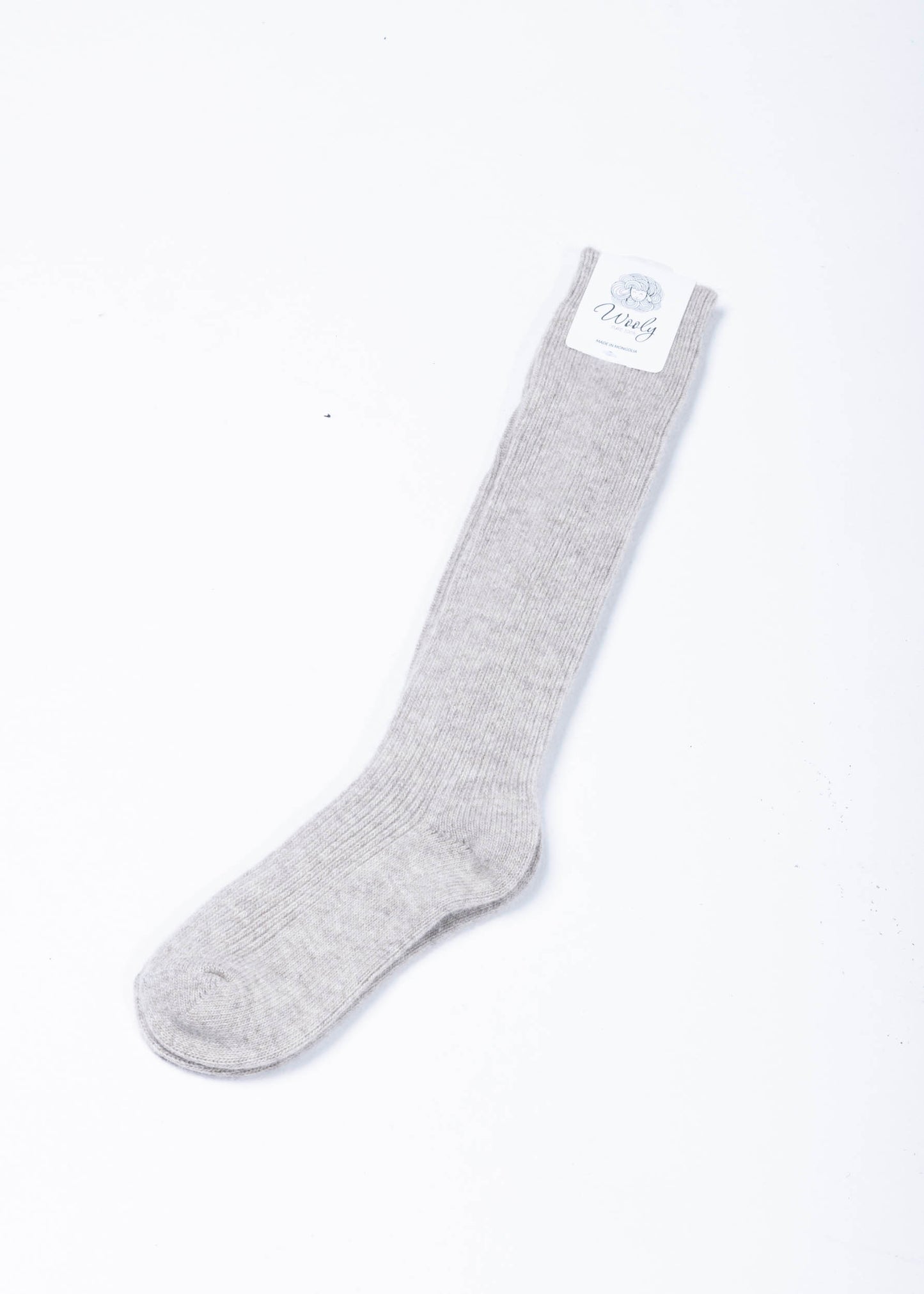 Woll Socken Lang Hellgrau